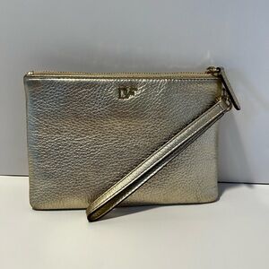 Diane Von Furstenberg Metallic Gold Wristlet